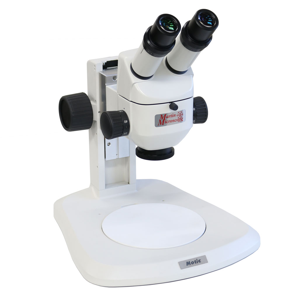 Motic K500PF Stereomicroscope 5 Power:  6.4x, 10x, 16x, 25x, 40x